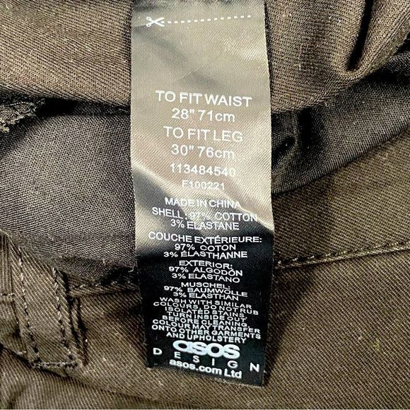 Asos Design Womens Black Button Fly Straight Leg Skinny Ankle Pants Size 28x30‎ - Picture 4 of 15